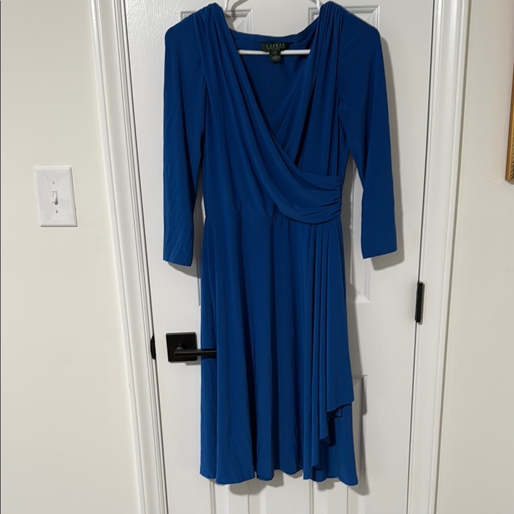 Lauren Ralph Lauren Asymmetrical Blue Dress